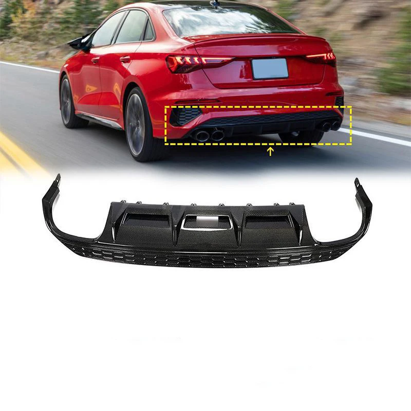 

A3 S-LINE S3 Carbon Fiber Fibre Rear Bumper lip Diffuser Fit For A3 S-LINE S3 2021-2023