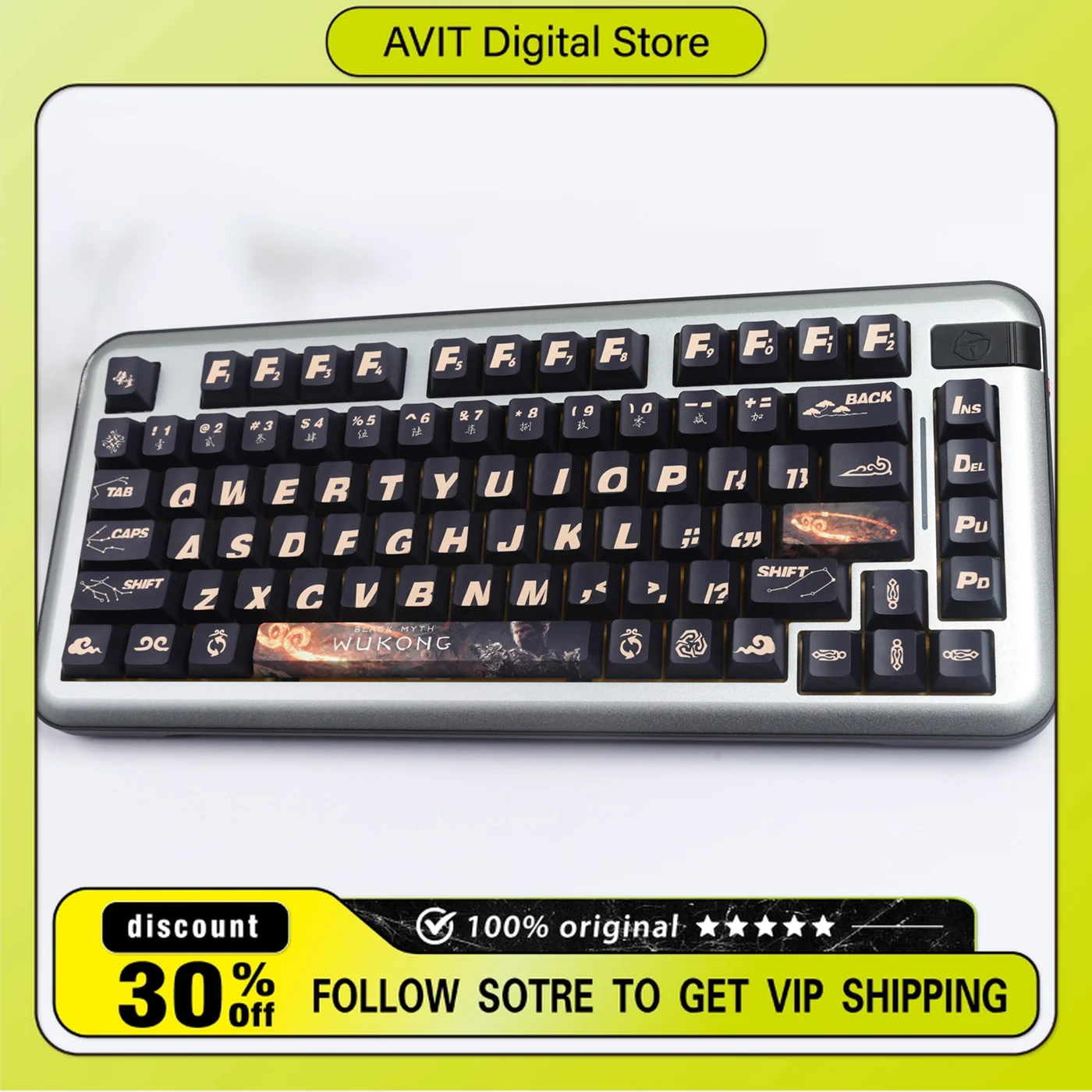 

Limited to original AVIT Monkey series keycaps SA height customization ABS two color 172 key large set compatible with cross