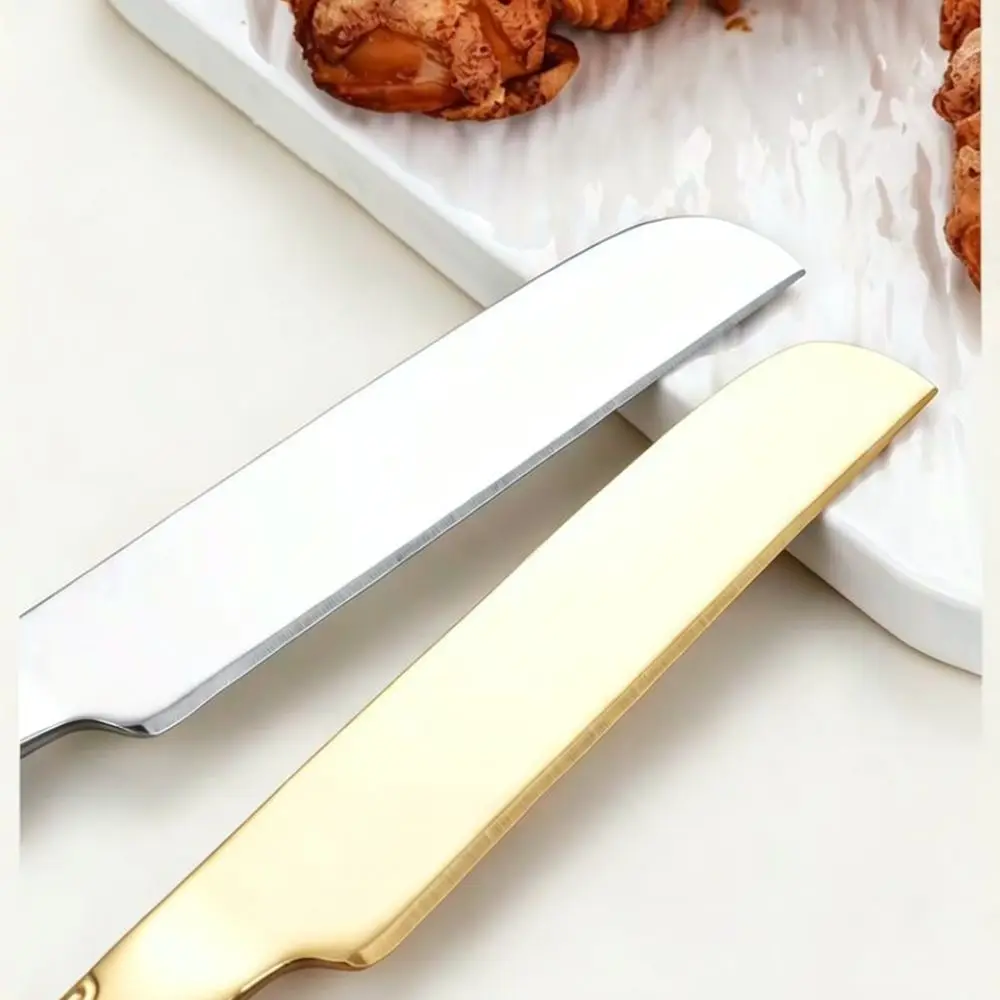 Vintage Style Stainless Steel Cake Utensil Set Gold Relief Dessert Fork Spatula For Wedding Dining Table Decor