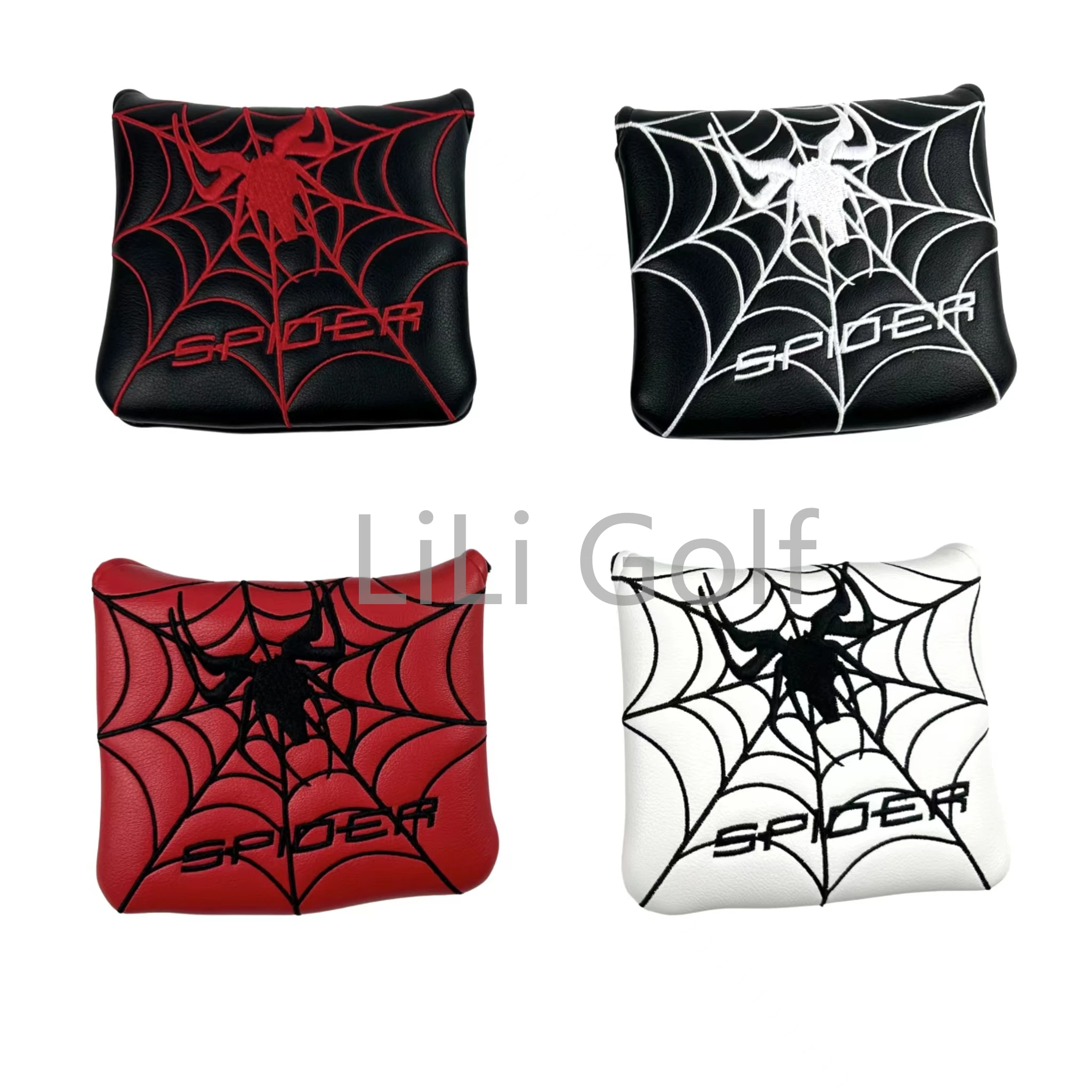 

1 шт., чехол для клюшки для гольфа с рисунком паука, большой чехол для головы для гольфа из искусственной кожи с магнитной застежкой, чехол для головы для гольфа