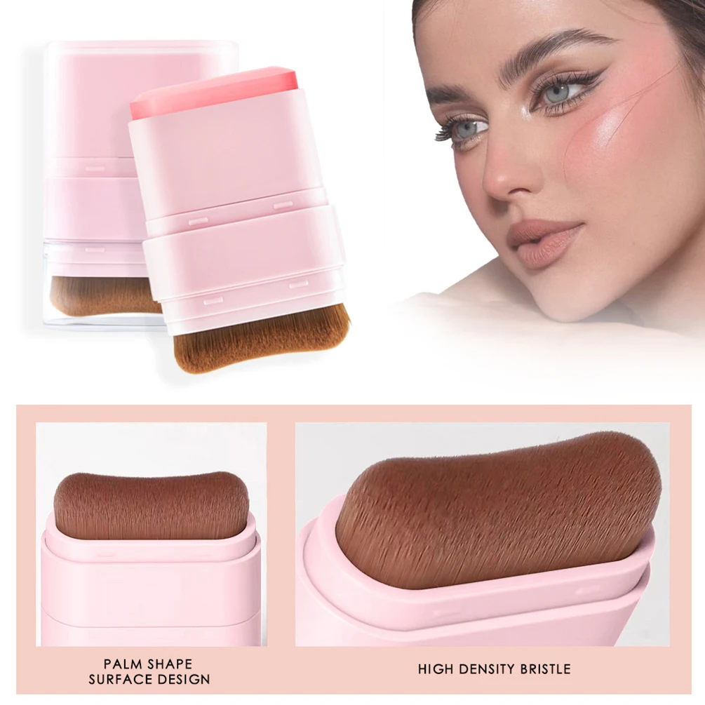 13color Private Label Blush Stick Custom Logo Double-ended Blusher Stick with Brush Waterproof Pigment Pink Cheek Makeup Vegan