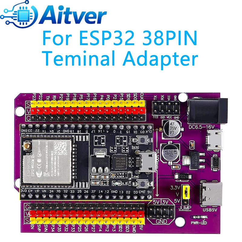Płytka rozszerzeń ESP32 38PIN, moduł GPIO, kompatybilny z ESP32 DevKitC i ESP WROOM 32 — zdjęcie produktu 6