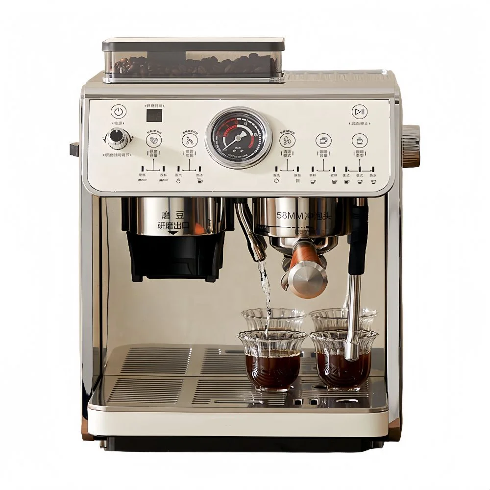 Semi-automatic Coffee Machine CM650 2000W 2.7L Boiler All-in-One Espresso Maker with Grinder for Home Barista