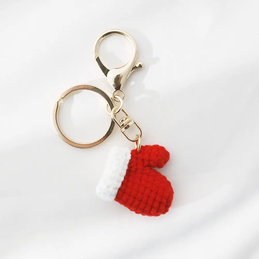 Glove New Year Present Children Gift Women Key Buckle Korean Style Key Ring Handmade Crochet Pendant Christmas Key Chain