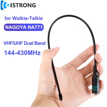 Nagoya NA-771 오리지널 VHF UHF 라디오 안테나 증폭기, 워키토키 유연한 채찍 안테나, 듀얼 밴드 신호 부스터, 144/430MH