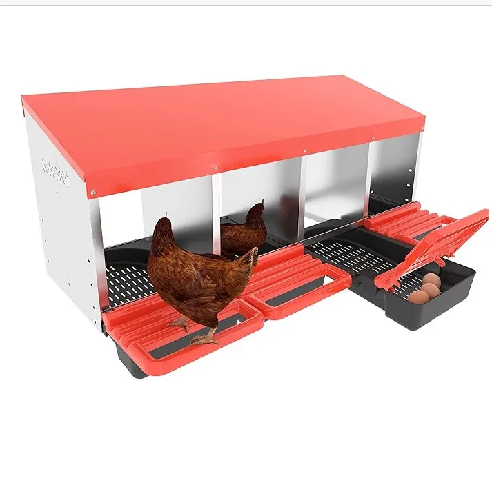 

4 Holes Nest Box For Laying Eggs Poultry Equipment Chicken Nesting Box Red And Green Color Poultry Nesting Box