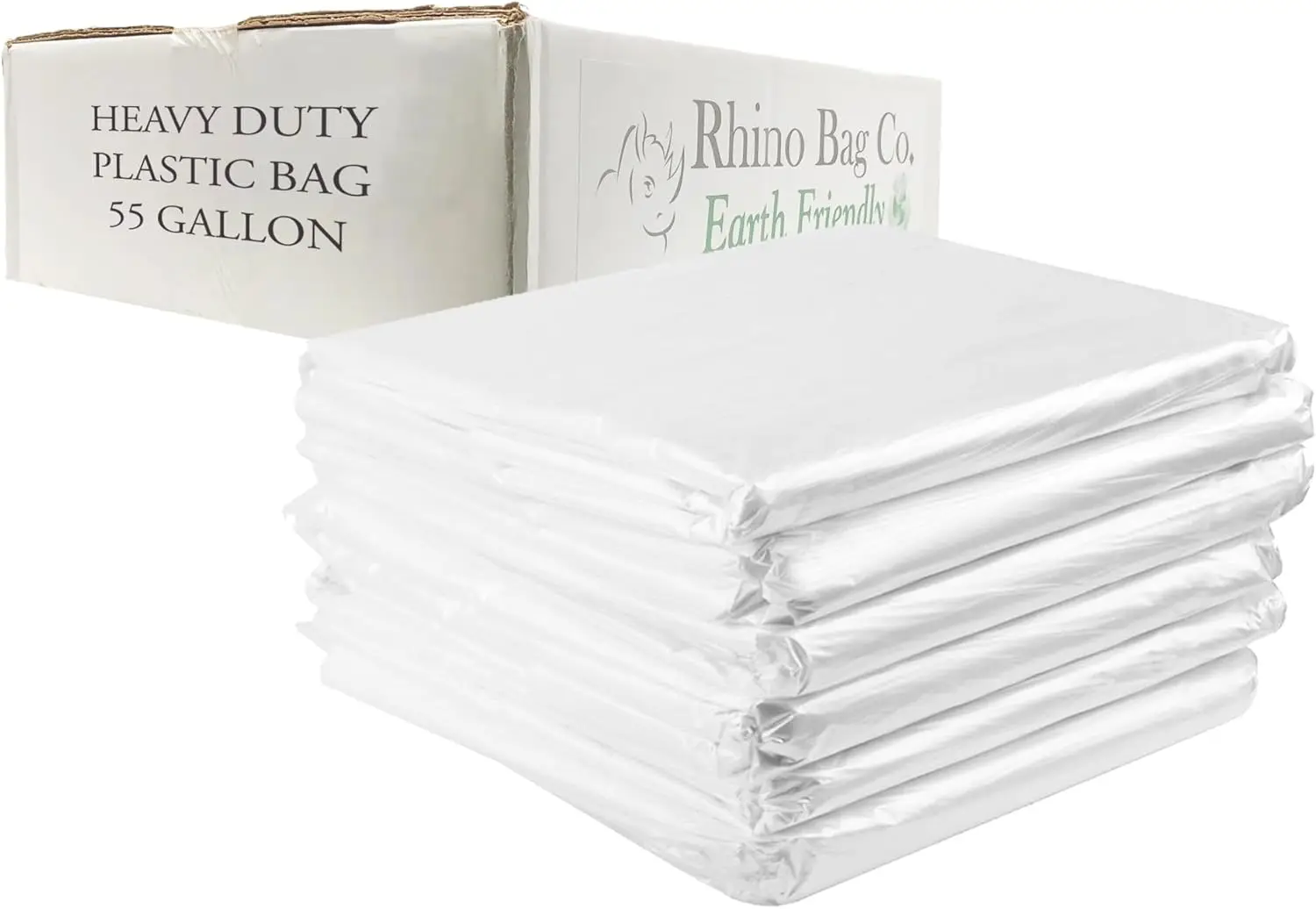 Rhino Bag: 55 Gal Capacity Heavy Duty And Waterproof Large Clear Plastic Storage Bags Jumbo Size For Clothes, Comforters,