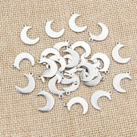 30pc/lot 16x11mm No Fade Charms 316 Stainless Steel Moon Charms for necklace pendant charms diy jewelry making