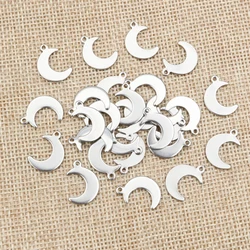 30pc/lot 16x11mm No Fade Charms 316 Stainless Steel Moon Charms for necklace pendant charms diy jewelry making