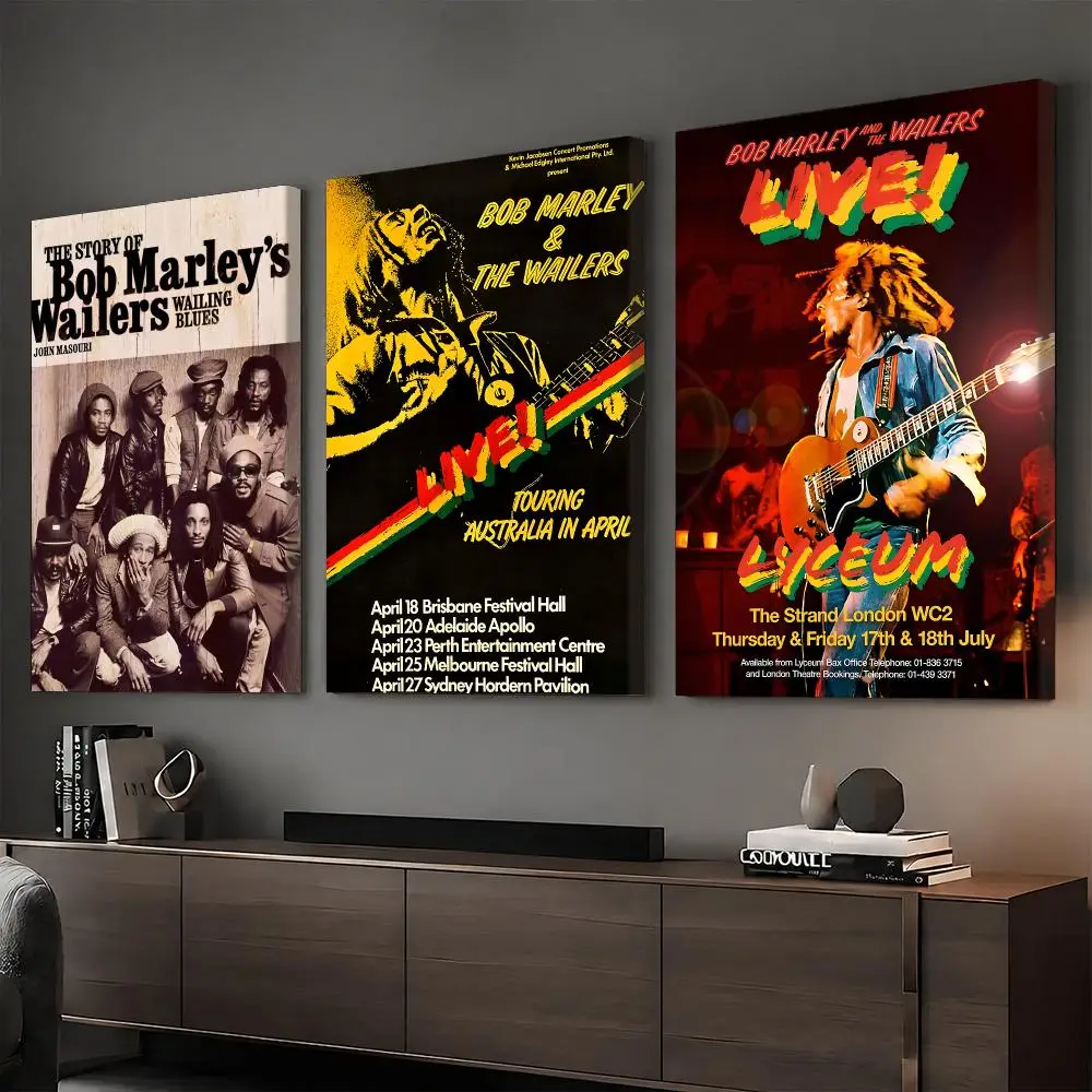 Band B-Bob Marley And The Wailers Framed Wall Painting Vintage Framed Wall Art Poster Canvas Elegant Home Decor Painting