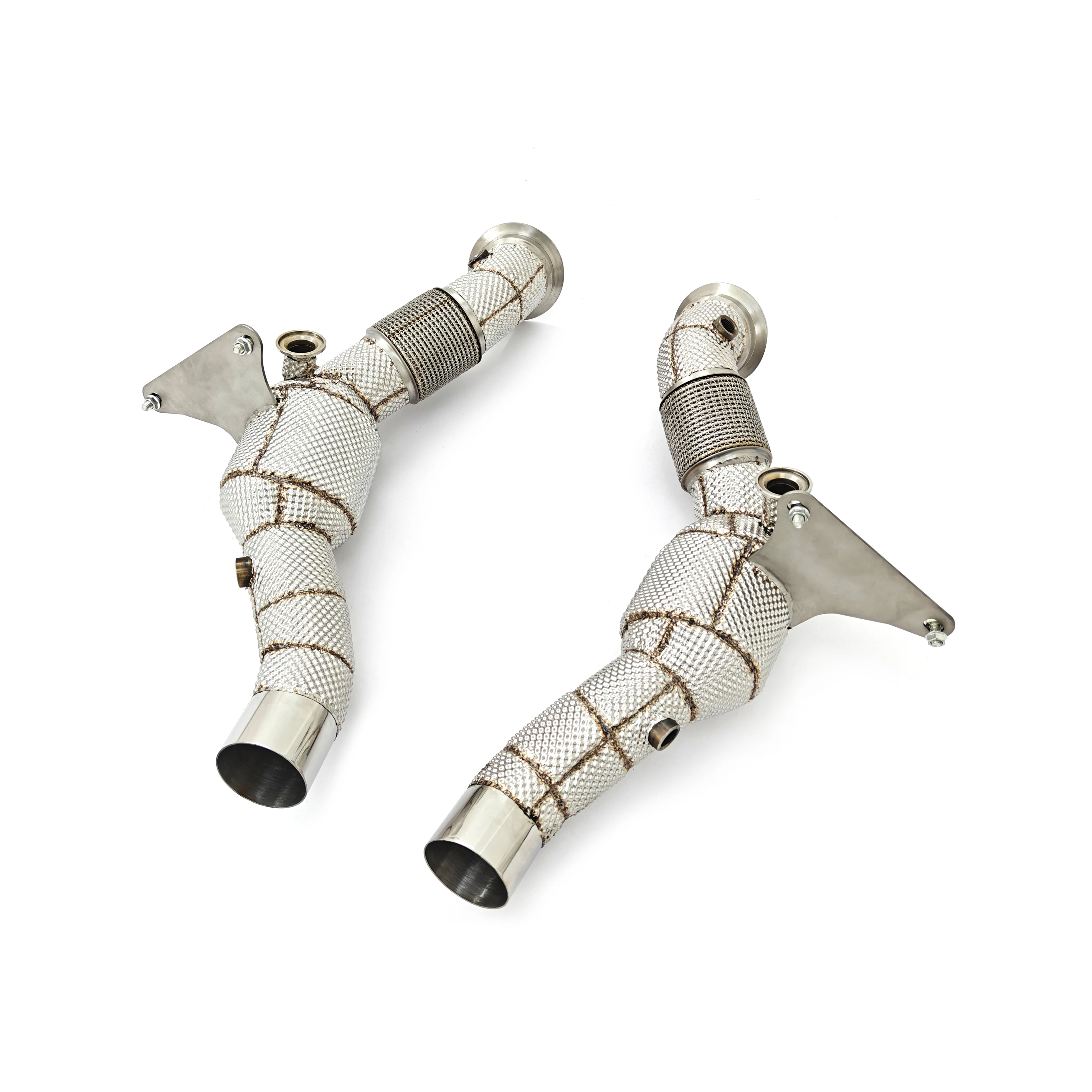 High Quality  F8 Downpipe For Ferrari For F8 Spider  For  Tributo For  3.9T V8 Racing Downpipe With Heat Stainless Steel Exhaust