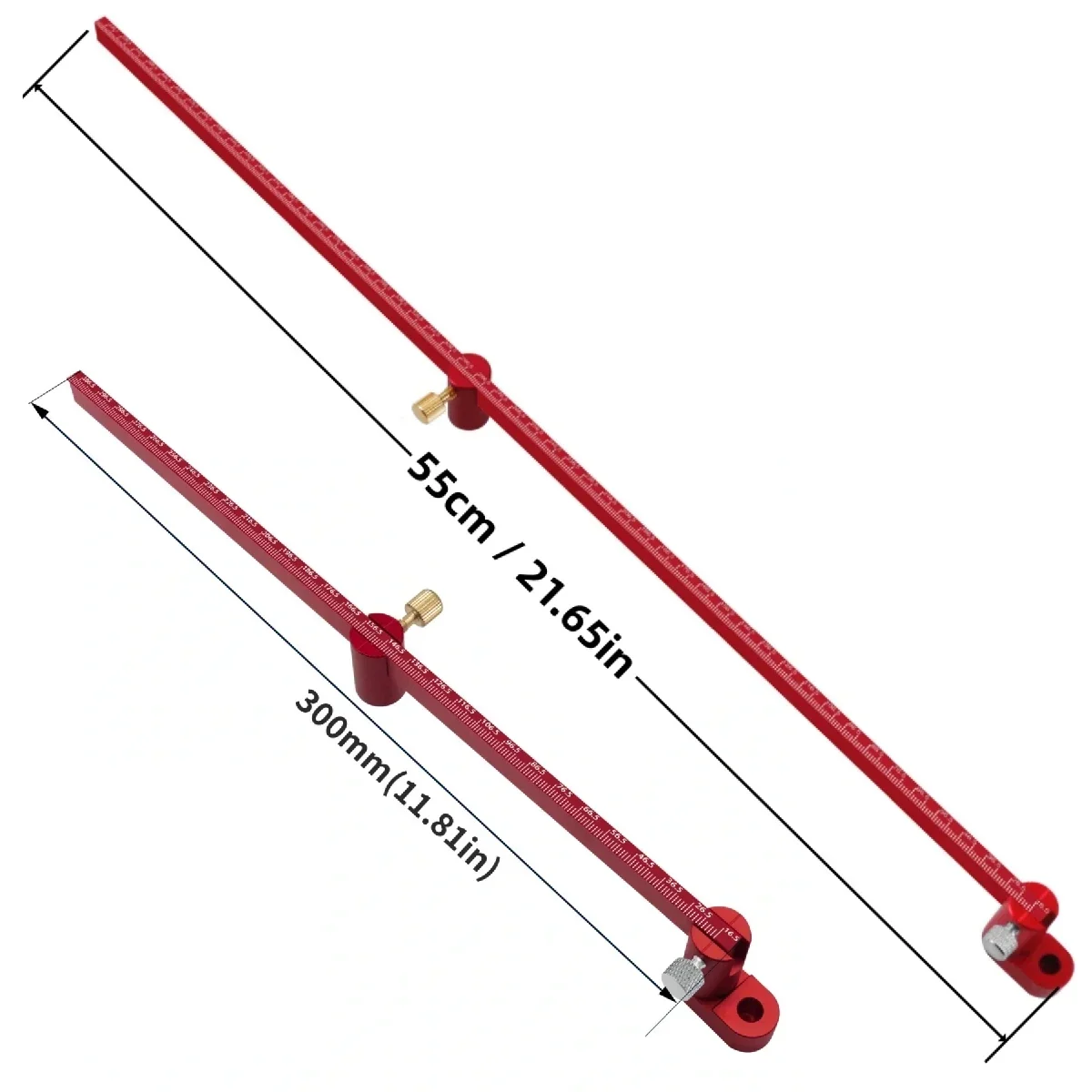 320mm/550mm Woodworking Scribing Gauge, Metric & Inch, Lengthening Aluminum Alloy Scribing Circle Ruler, Woodworking Compass
