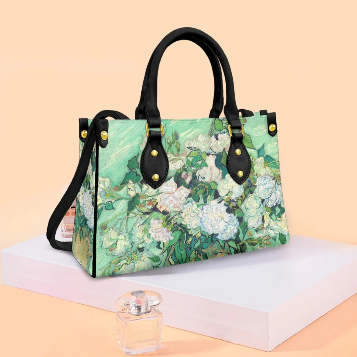FORUDESIGNS Ladies Shoulder Bags Fashion Classic Female Evening Bag Van Gogh Oil Painting Flower Teen Girl Leather Bag Storage