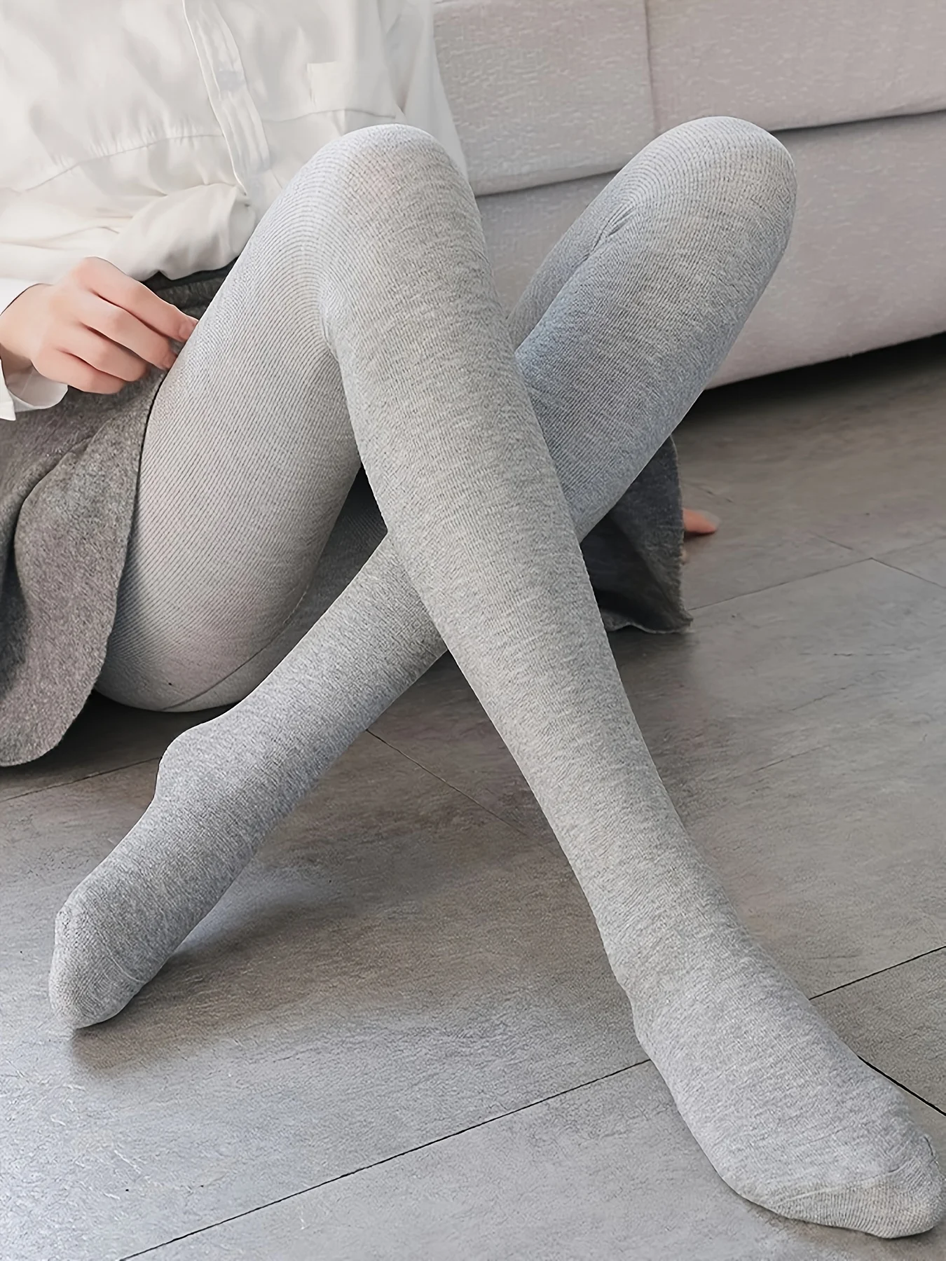 150 g Ajuste 15-25 ° C Otoño e Invierno Leggings de mujer de rayas verticales Medias de una pieza de color sólido calcetín pantimedias antiestáticas