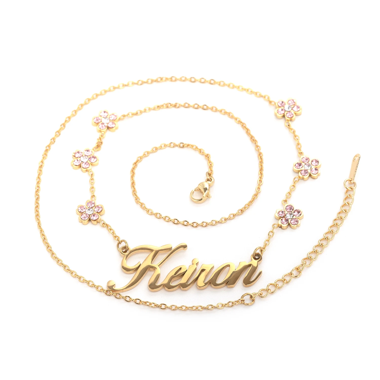 

Uwin Customized Stainless Steel Name Necklaces with Flowers Trendy Personalized Chain Letters Necklaces Fashion Jewelry for Gift