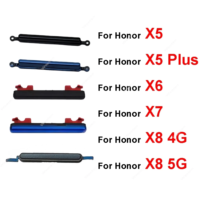 

On OFF Power Volume Side Button For Huawei Honor X5 X6 X7 X8 Plus 4G 5G Power Volume Side Keys Replacement Repair Parts