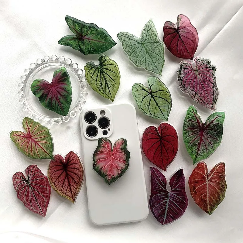 Gniazdo składane Grip Tok Pretty Leaf Akrylowy uchwyt na telefon do iPhone13 Uniwersalny uchwyt na telefon