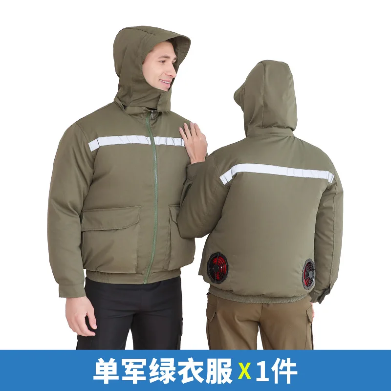 New Air-conditioning Clothes Hooded Removable Fan Clothes Men's and Women's Outdoor Labor Insurance Cooling and Sun Protection