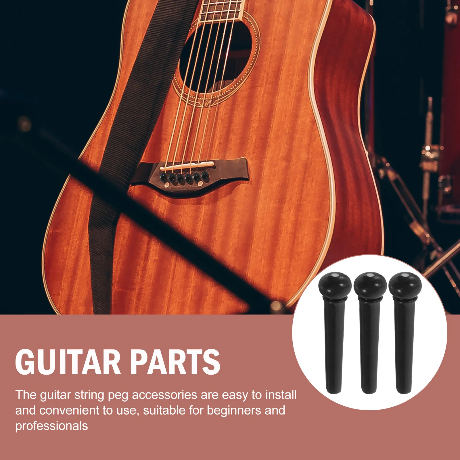 

6 Pcs Pins String Nail Accessories Acoustic Bridge Guitar Accessory Replacement