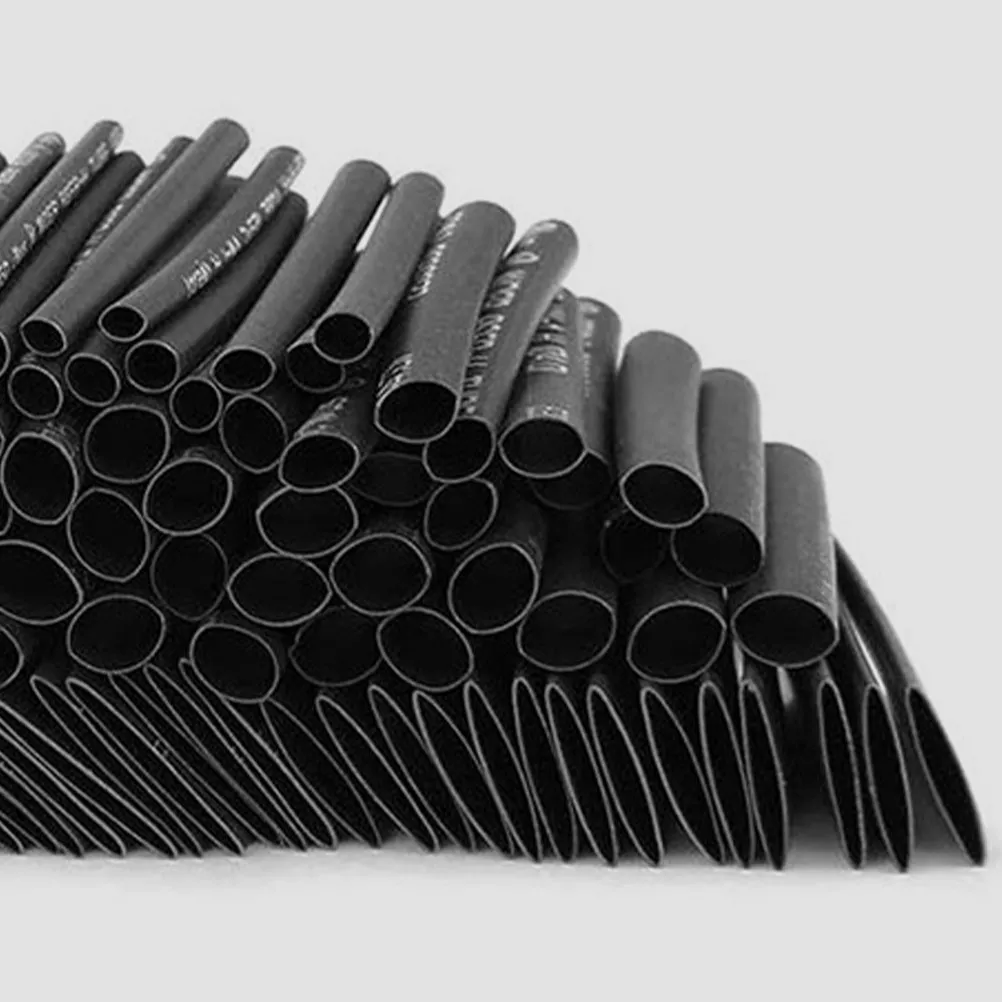 650Pcs Black Heat Shrink Tubing Waterproof Corrosion Dust Protection Shrink Tubes for Capacitor Insulation Cable Maintenance