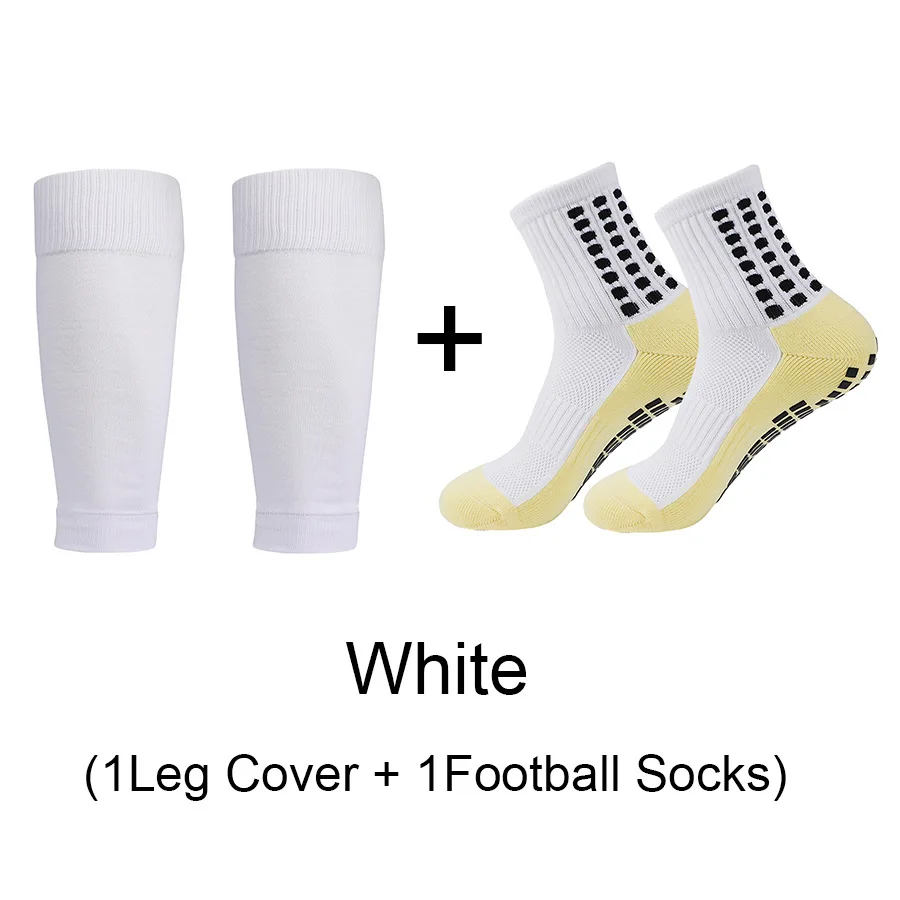 2 in 1 Football Socks Thickened Towel Bottom Mid-tube Dot Glue Anti-slip Compression Leggings Board Men Women Sports Socks Leggi