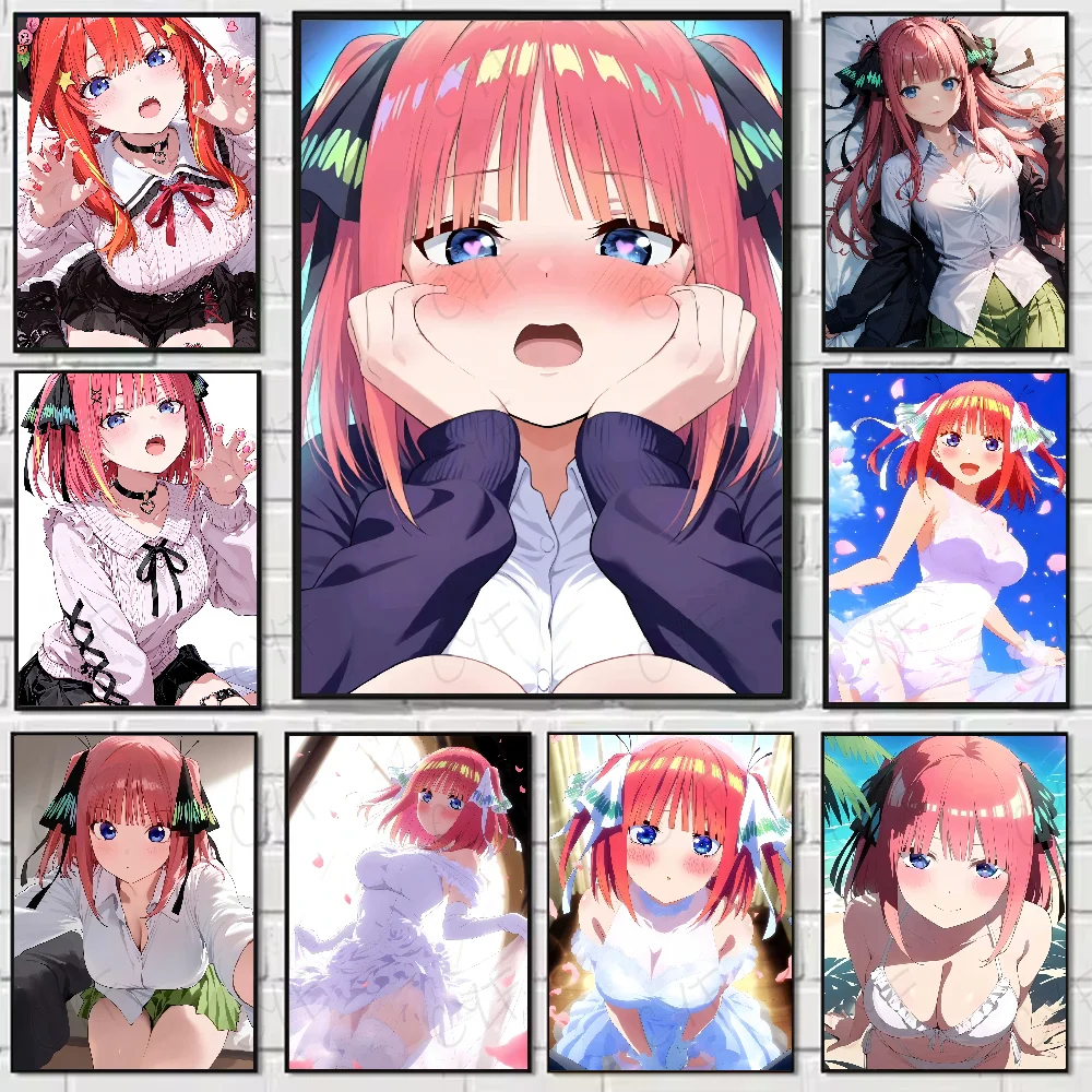 

Anime Q-Quintessential Quintuplets Poster Home Living Bed Room Bar Hallway Sticky Wall Art Printing Waterproof Aesthetic Decor