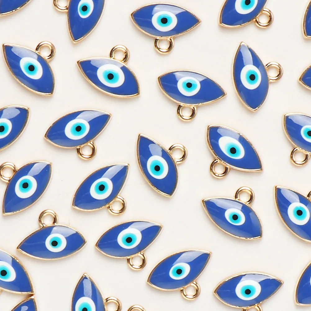 

50Pcs Eye Shape Alloy Charms Pendant for DIY Jewelry Making Earrings Bracelets Necklaces Craft Supplies Evil Eye Pendants