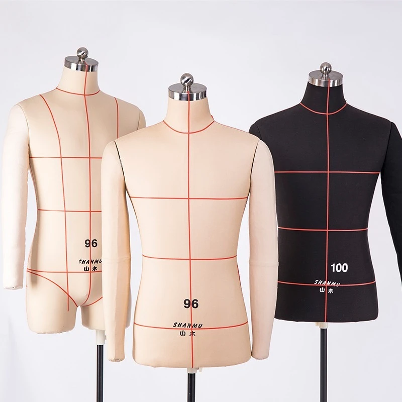 

Male Upper Body Tailor Mannequin with Arms Can Be Pinned for Clothing Design Sewing DIY Suit Display Stand FYMQ