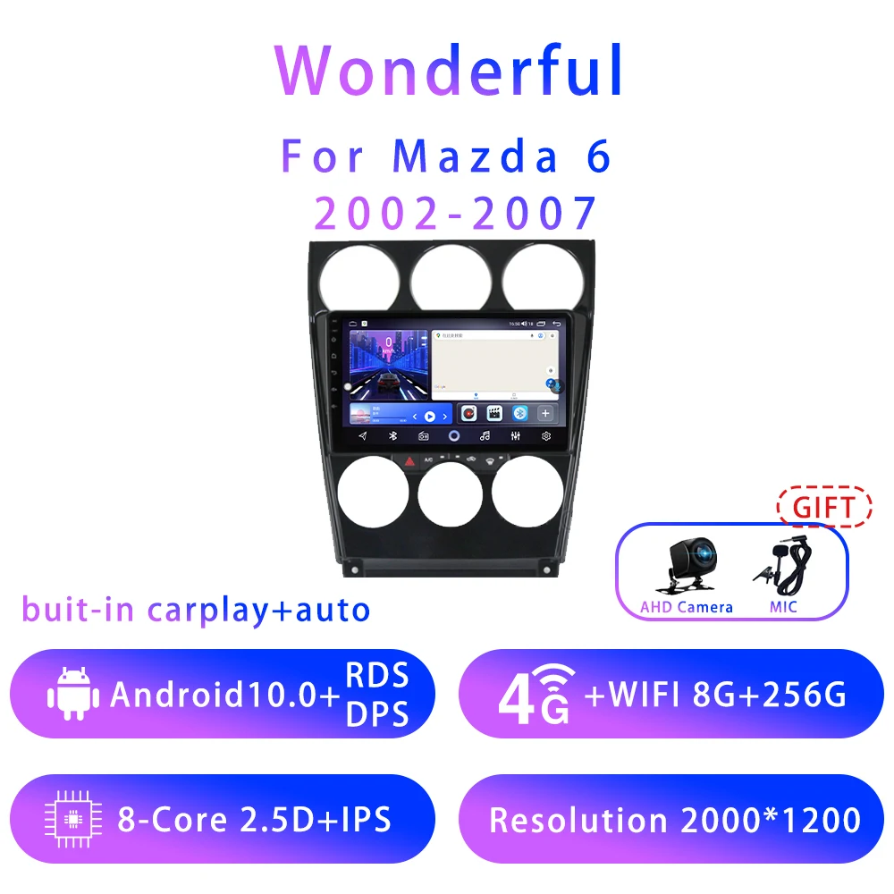 

Wonderful For Mazda 6 9inch Android10 5G wifi DSP Car stereo Radio Multimedia Video Player GPS Navigation