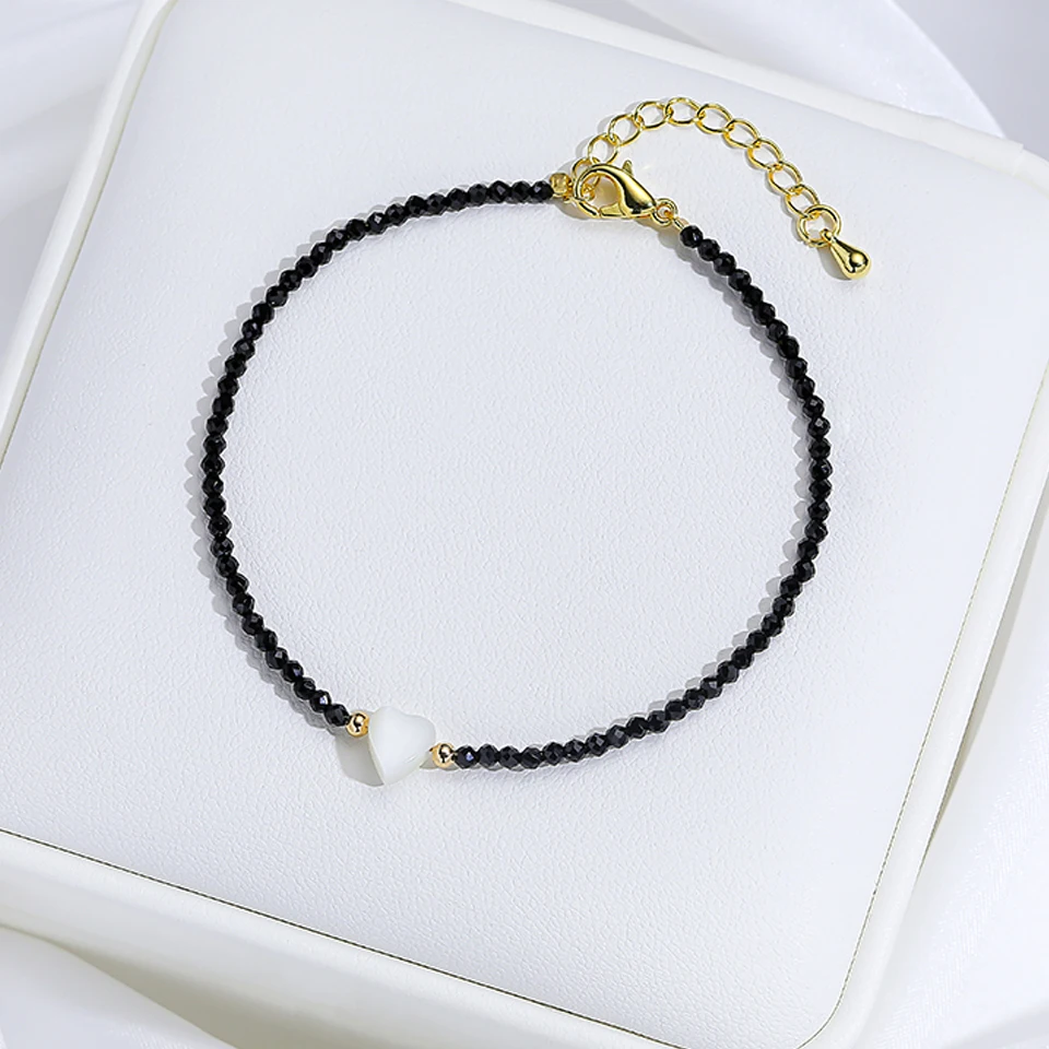 Pulsera de concha de gato negro para mujer, brazalete hecho a mano, joyería de moda, fiesta, venta al por mayor, verano, Niña