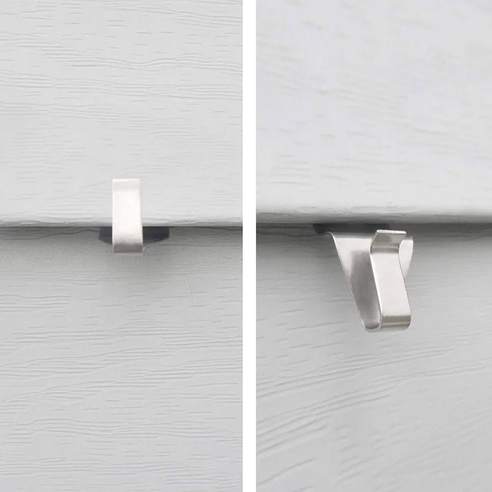 12Pcs Stainless Steel Vinyl Siding Hangers No Hole Hooks for Outdoor Walls Low Profile Bend Design Proof S-Shaped Hidden