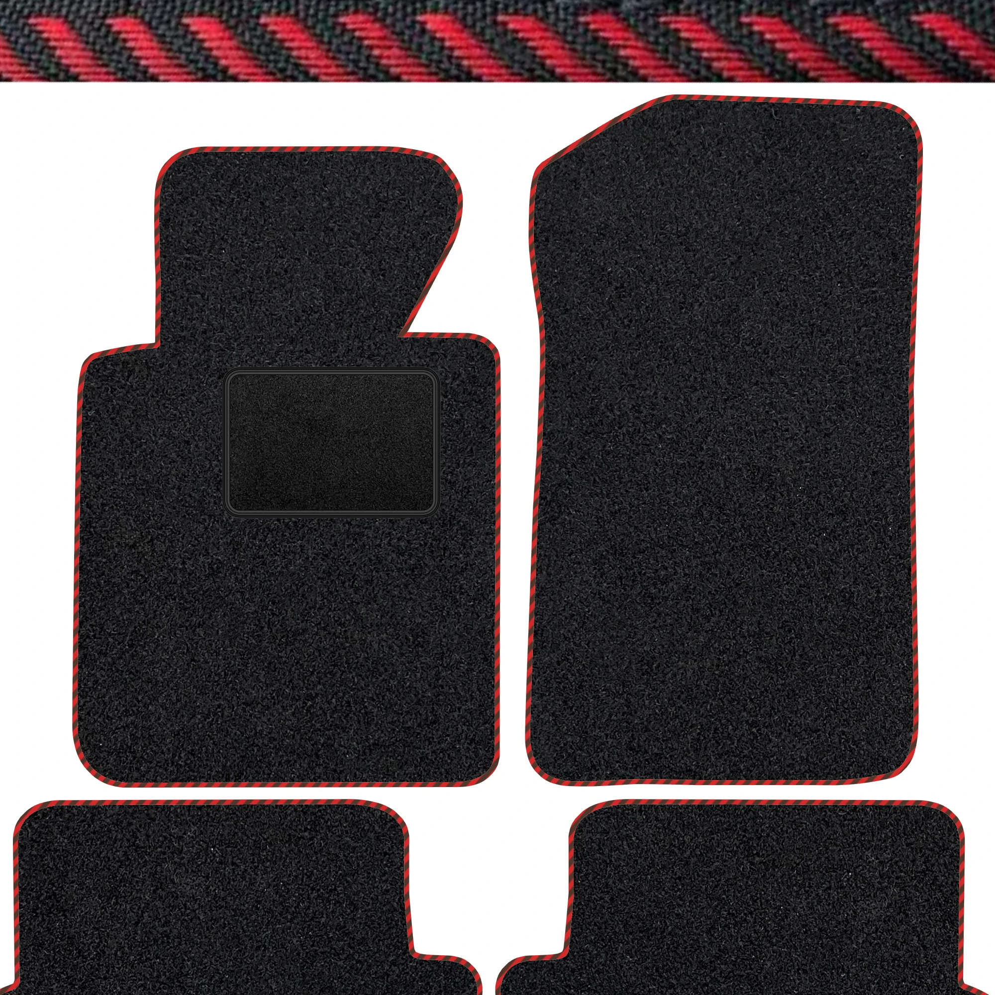 BMW 3 velours vloermattenset E90/E91 Serie 2005-2012 - Rode rand