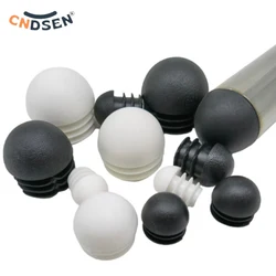 Preto e branco plástico Rodada Pipe Plug, Tubo antiderrapante, Cadeira Perna Tampa Poeira Pé, Tampas de extremidade abobadada, Floor Protector Pad, Dia 13mm-40mm