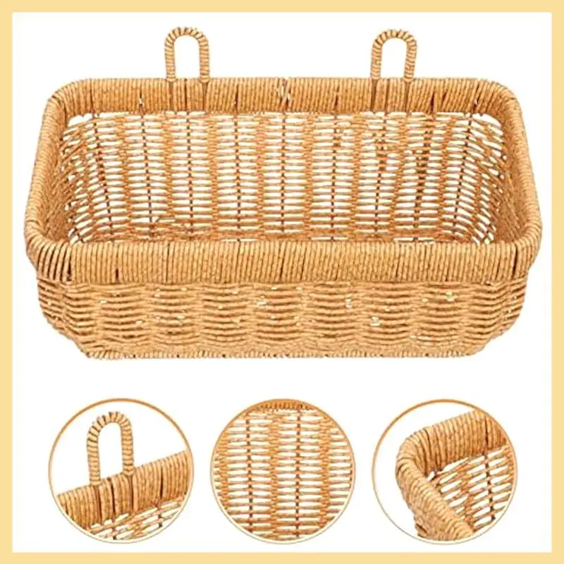 GOOD-ジンジャーガーリックストレージバスケットパントリー雑貨オーガナイザー雑貨収納ビン壁掛けバスケット籐ガーリックバスケットA