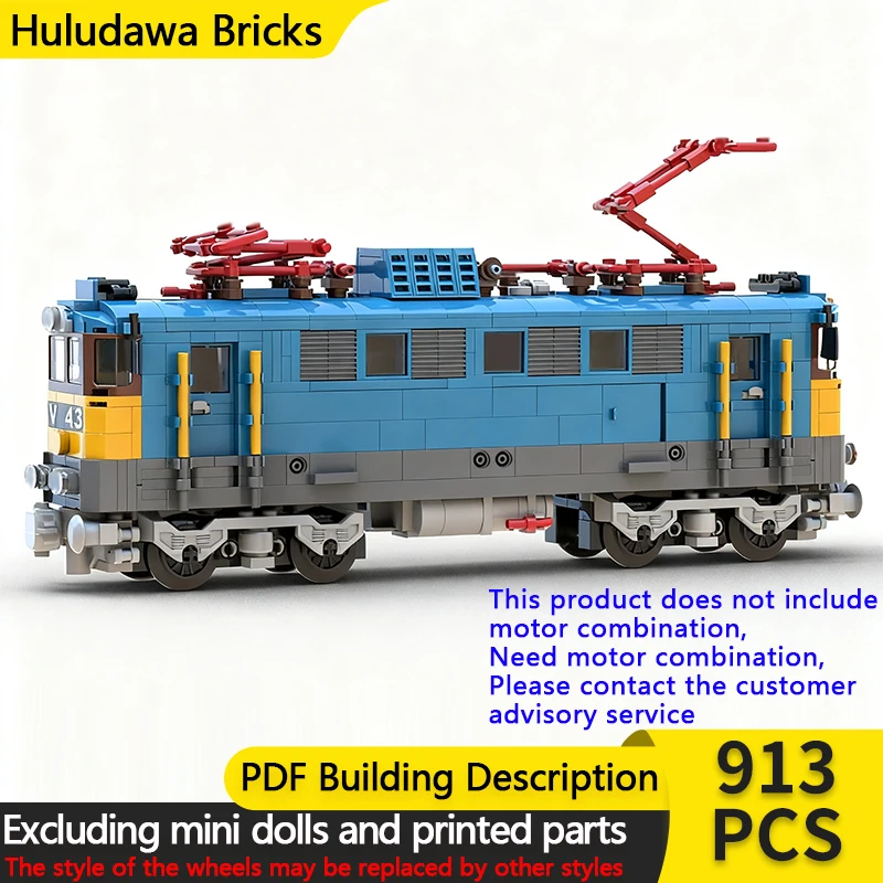 

City Car Model MOC Building Bricks Railway 43 Locomotive Train Modular Technology Children Holiday Gifts Assemble Toys Suit