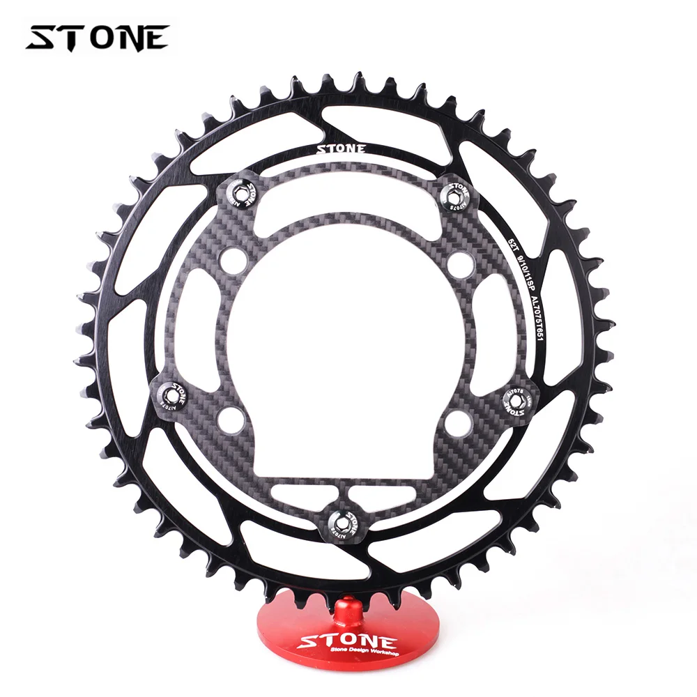 STONE Alloy Carbon Chainring BCD110 110mm 4 Arms for 4700 5800 R8000 R9100 Cranks Road Bike Chainwheel Chain Ring 4mm Offset