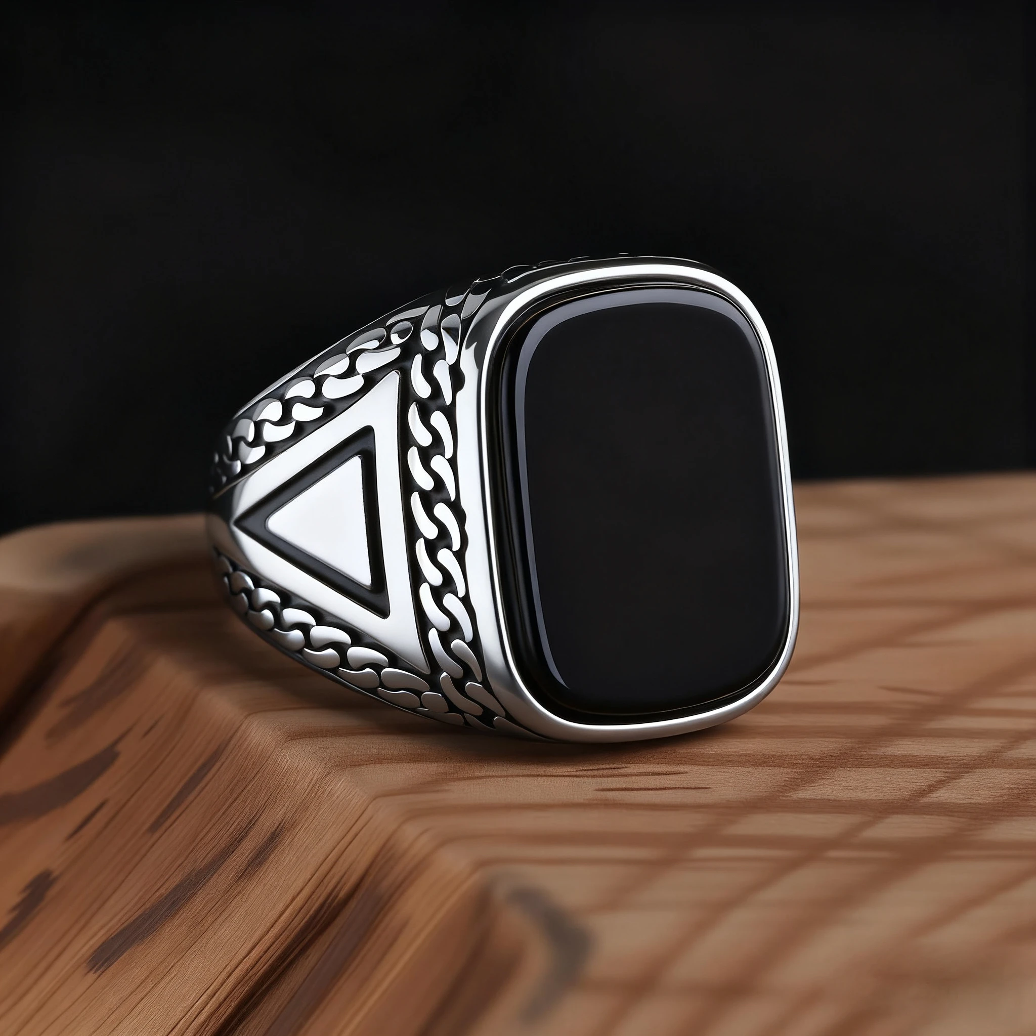 R3427 Men\'s High Quality 316L Stainless Steel Variety Onyx Rings Fashion Trend Jewelry