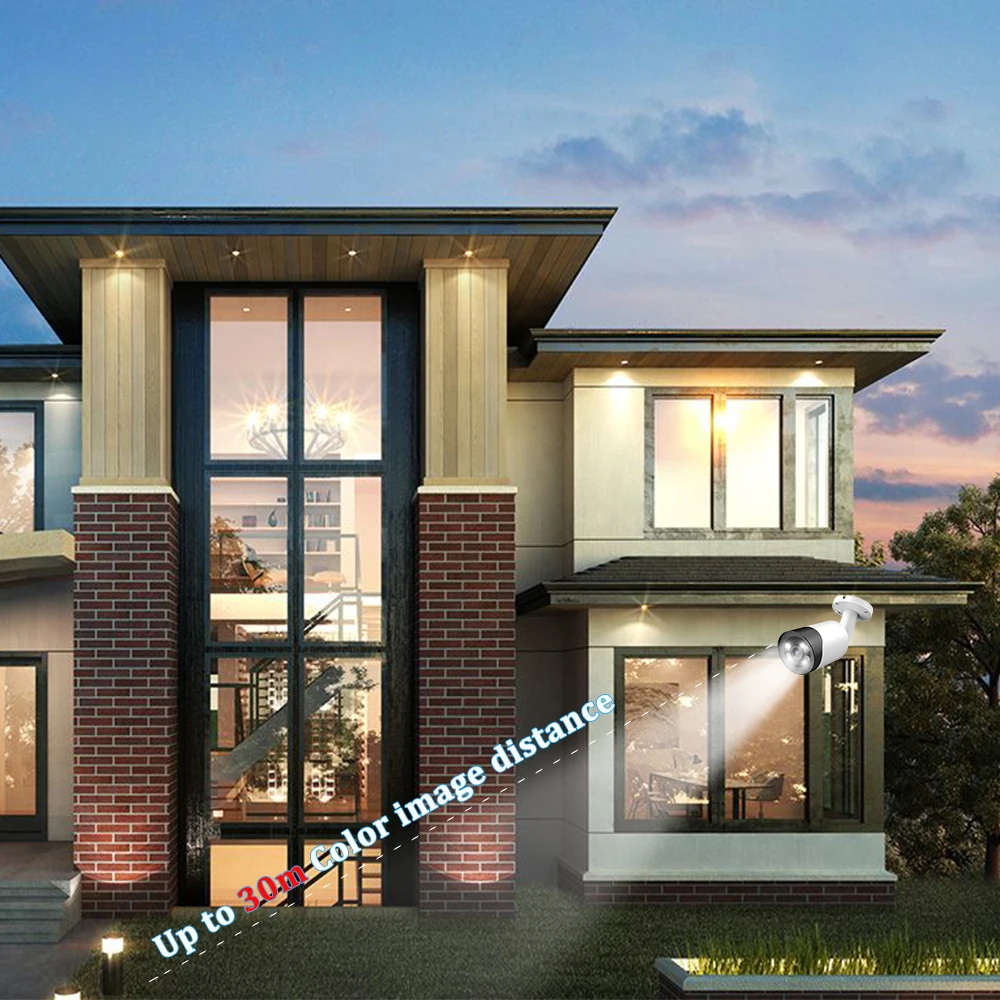 Vikylin 5MP Full Color Night Vision IP Camera 4K 8CH 8POE Network Video Recorder CCTV Kit Home Security Camera System KIT H.265+