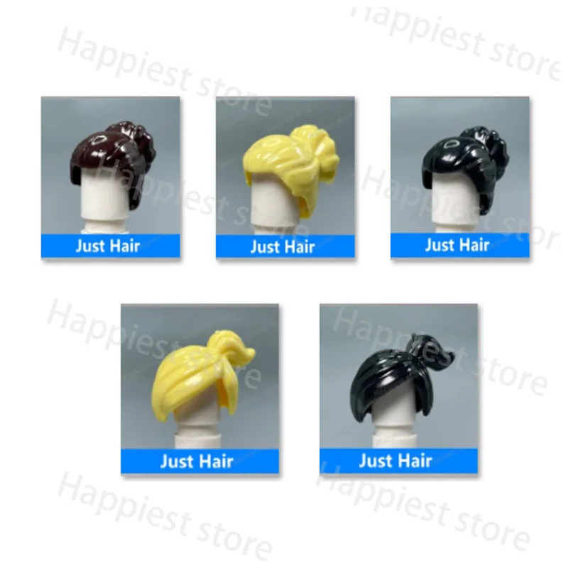 MOC Figures Hair Hairstyles body Parts Building Blocks pieces Human Figure Head Girl Boy City Character Accessories Bricks Toys