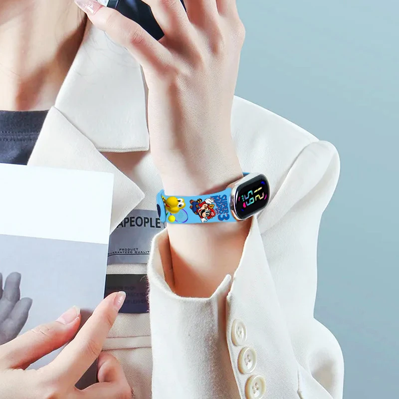 Mario Bros Digital Watch Waterproof Sport Wristband for Children with Luigi Princess Peach Yoshi Bowser Action Figures
