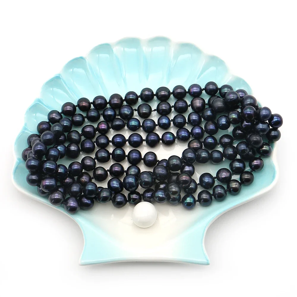 

Natural Freshwater Long Pearl Bracelet Stylish Unique Edison Beaded Necklace 132cm Multi-Layered for Layering Gift for Banquets