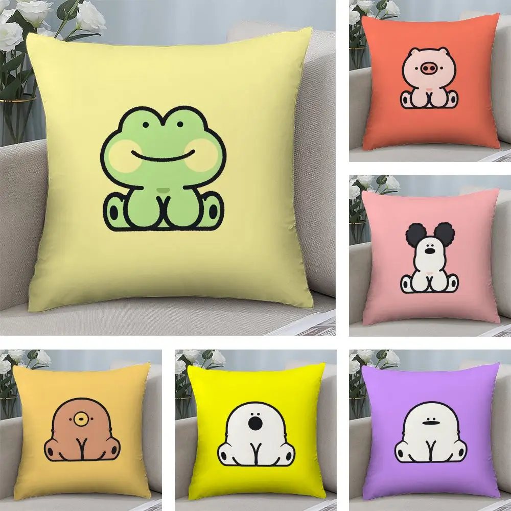 

Чехол для подушки с милыми животными, мягкий плюшевый, с двусторонней печатью, для дивана, на все сезоны, для домашнего декора, подарок
