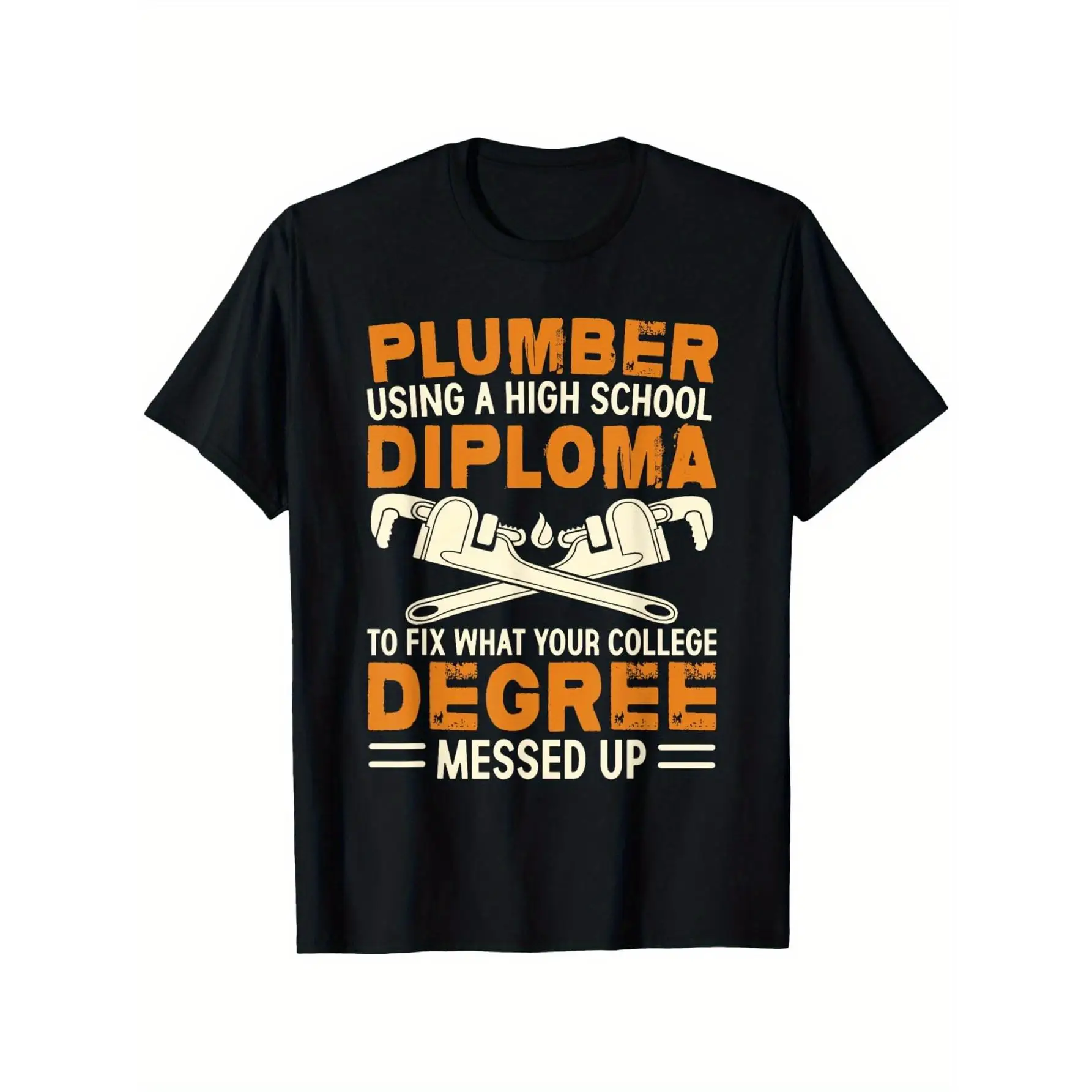 

Funny Plumber T-Shirt for Men Dad Husband Birthday Gift for Plumbers Job Pride Skilled Trades Graphic Tee Tops