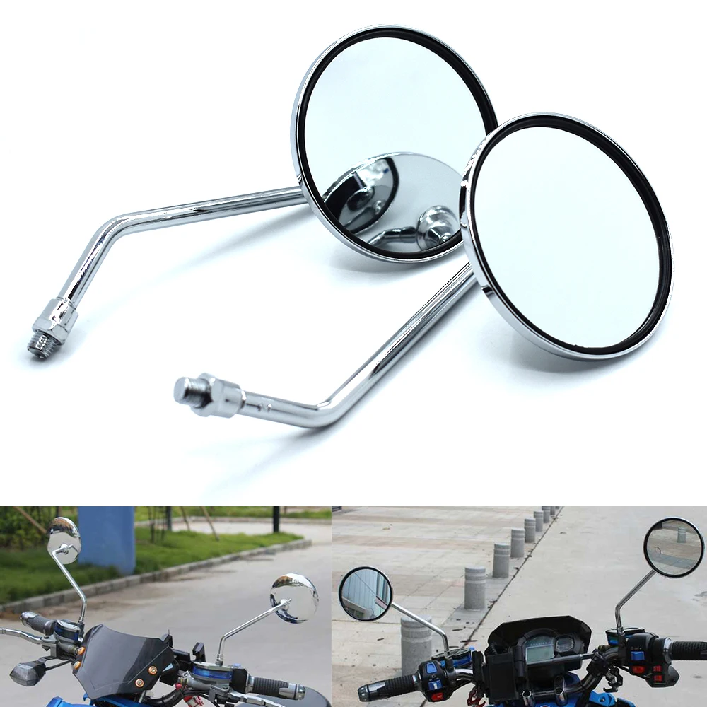 Universal Motorcycle Back Side Mirrors 10mm Motorbike Rear View Mirror For Kawasaki Ninja 500R EX500 650R EX650 ER-6F ER-6N ZX9R