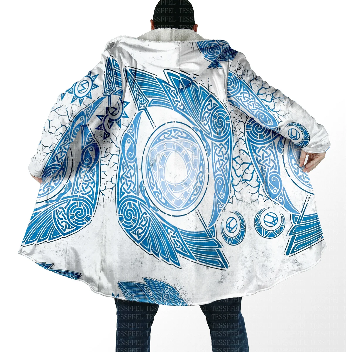 

Cosplay Fenrir Norse Mythology Odin God Wolf Tattoo Retro Vintage Harajuku 3D Print Winter Overcoat Cloak Hoody Causal Cape X11