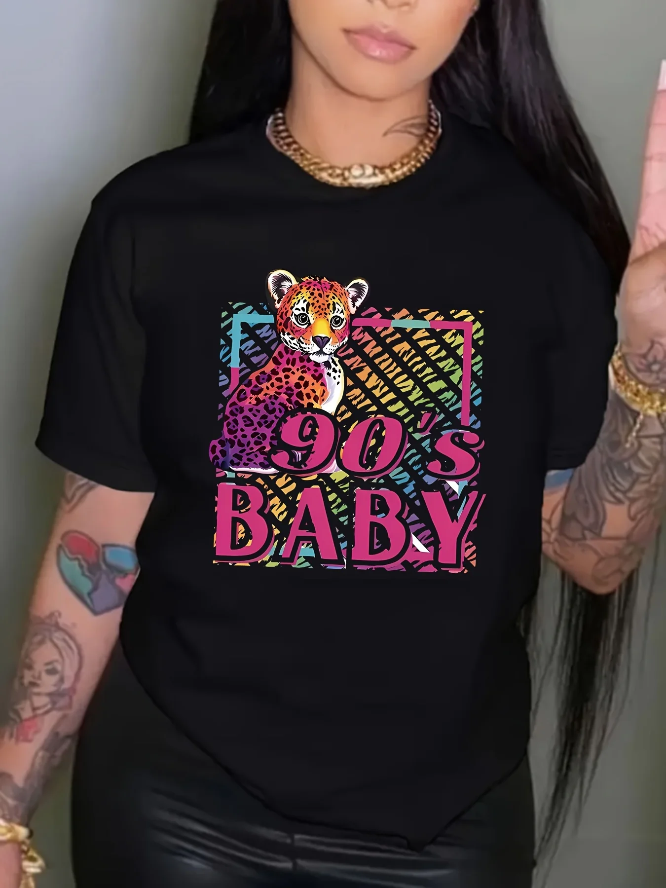 

Футболка с круглым вырезом и буквенным принтом «90-х годов», летняя женская футболка с короткими рукавами