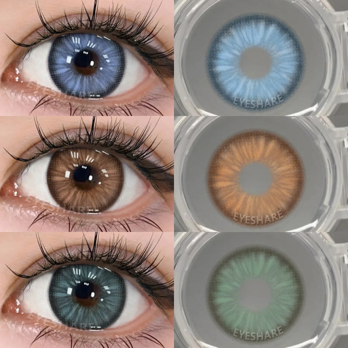 EYESHARE 1 Paar modische farbige Kontaktlinsen der FLORENCE-Serie für Augen, weiche, jährliche braune Kontakte, Augen-Make-up-Farblinse