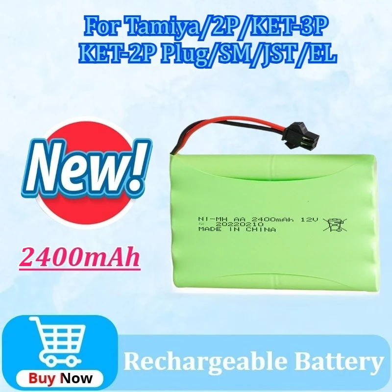 

12V 2400mAh NiMH Battery Tamiya/2P/ KET-3P Plug For Rc toy Car Tank Train Robot Boat Gun Ni-MH AA Rechargeable Battery