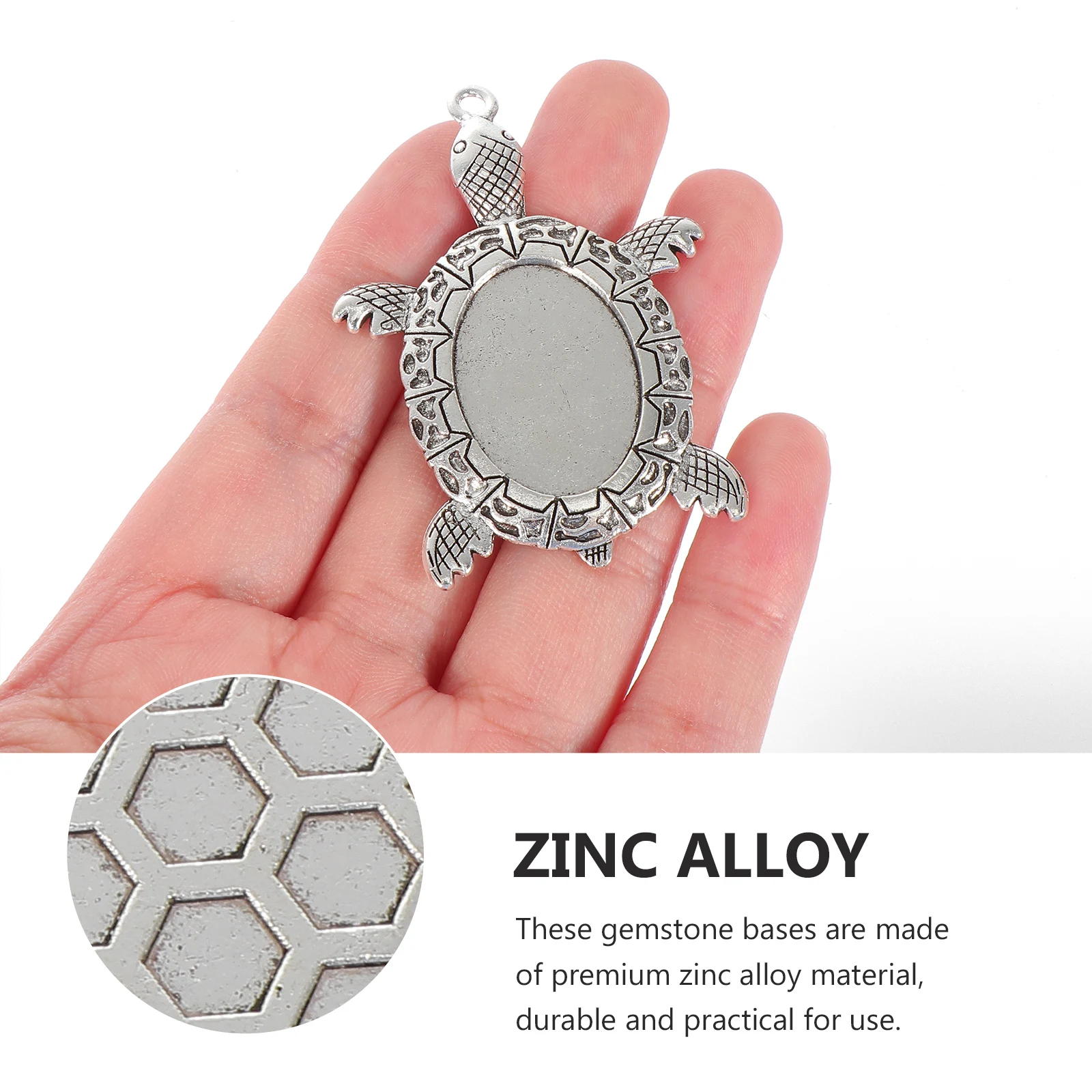 

20pcs Gemstone Bases Jewelry Bezel Rustproof Zinc Alloy Sea Turtle Pendant blanks for DIY jewelry making accessories