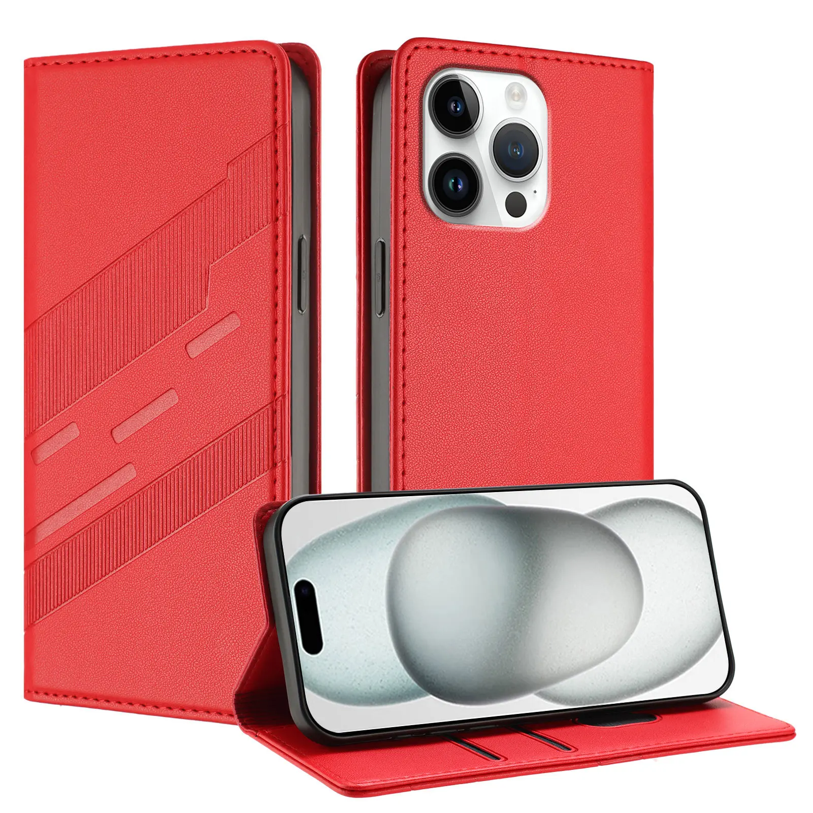 Magnetic Closure Plain Leather Phone Case for ZTE Axon 60 50 Ultra 40 Lite Wallet Flip Cover 2 Cards Slot Coque view 2